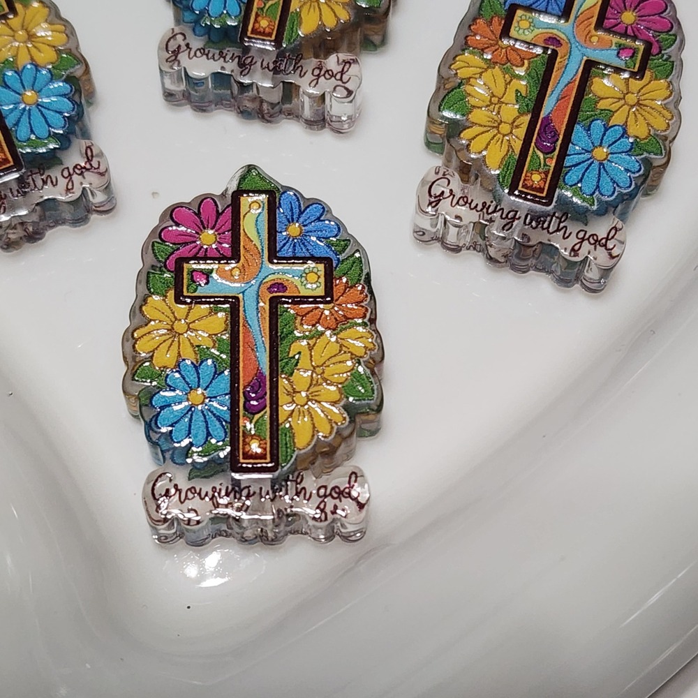 Cross Beads 2 Pcs Focal Beads Beaded Pen Jewelry Charms Growing With God